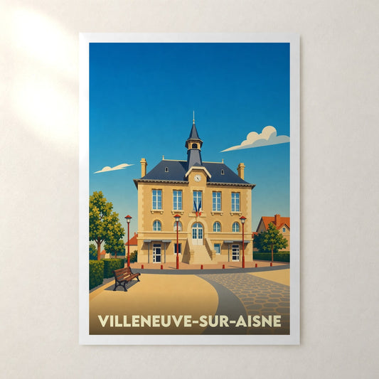 Affiche Villeneuve-sur-Aisne – sans cadre, accrochée au mur