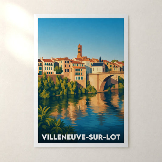 Affiche Villeneuve-sur-Lot – sans cadre, accrochée au mur