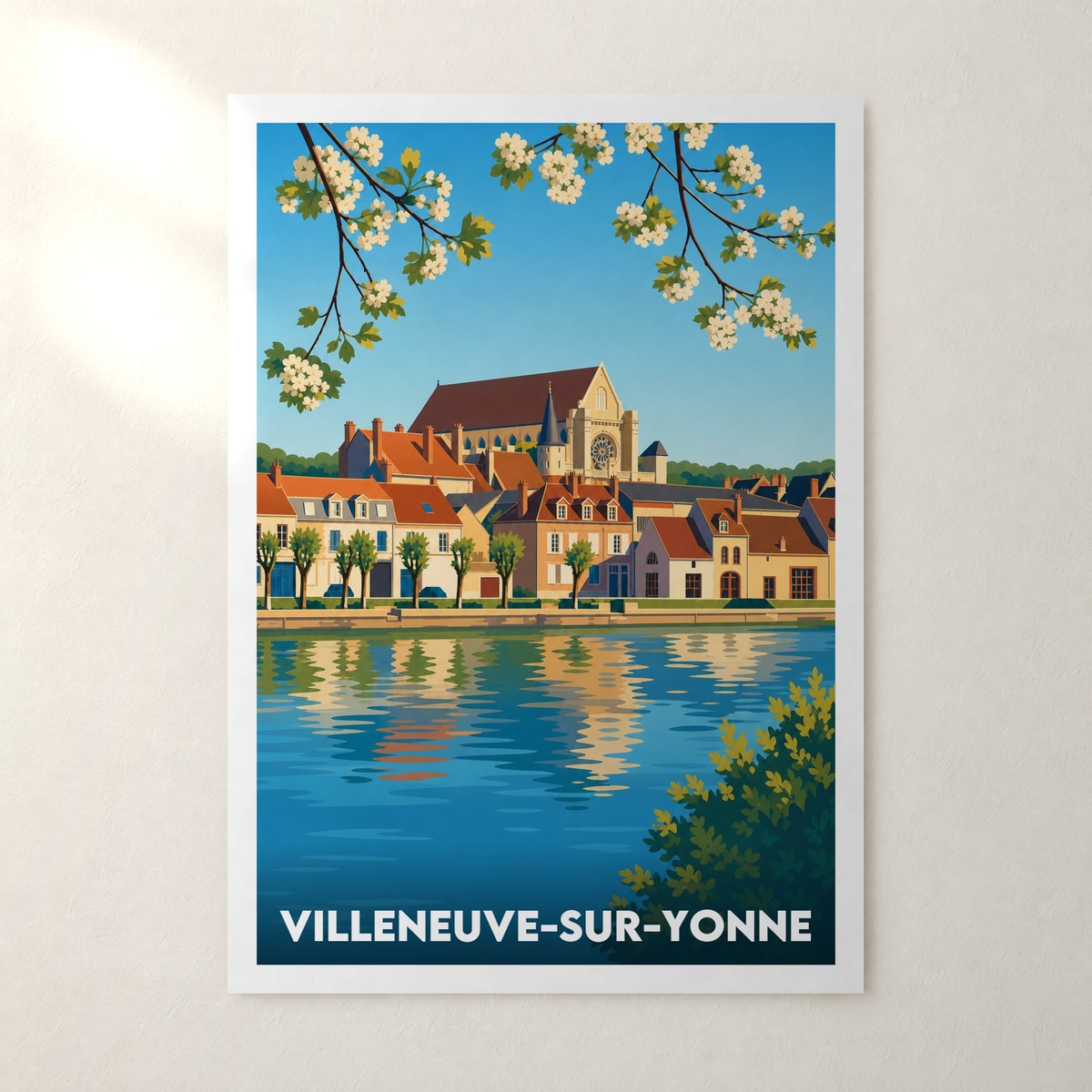 Affiche Villeneuve-sur-Yonne – sans cadre, accrochée au mur