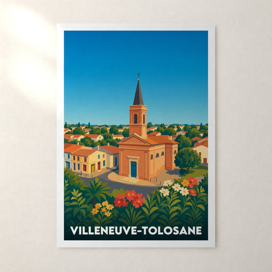 Affiche Villeneuve-Tolosane – sans cadre, accrochée au mur