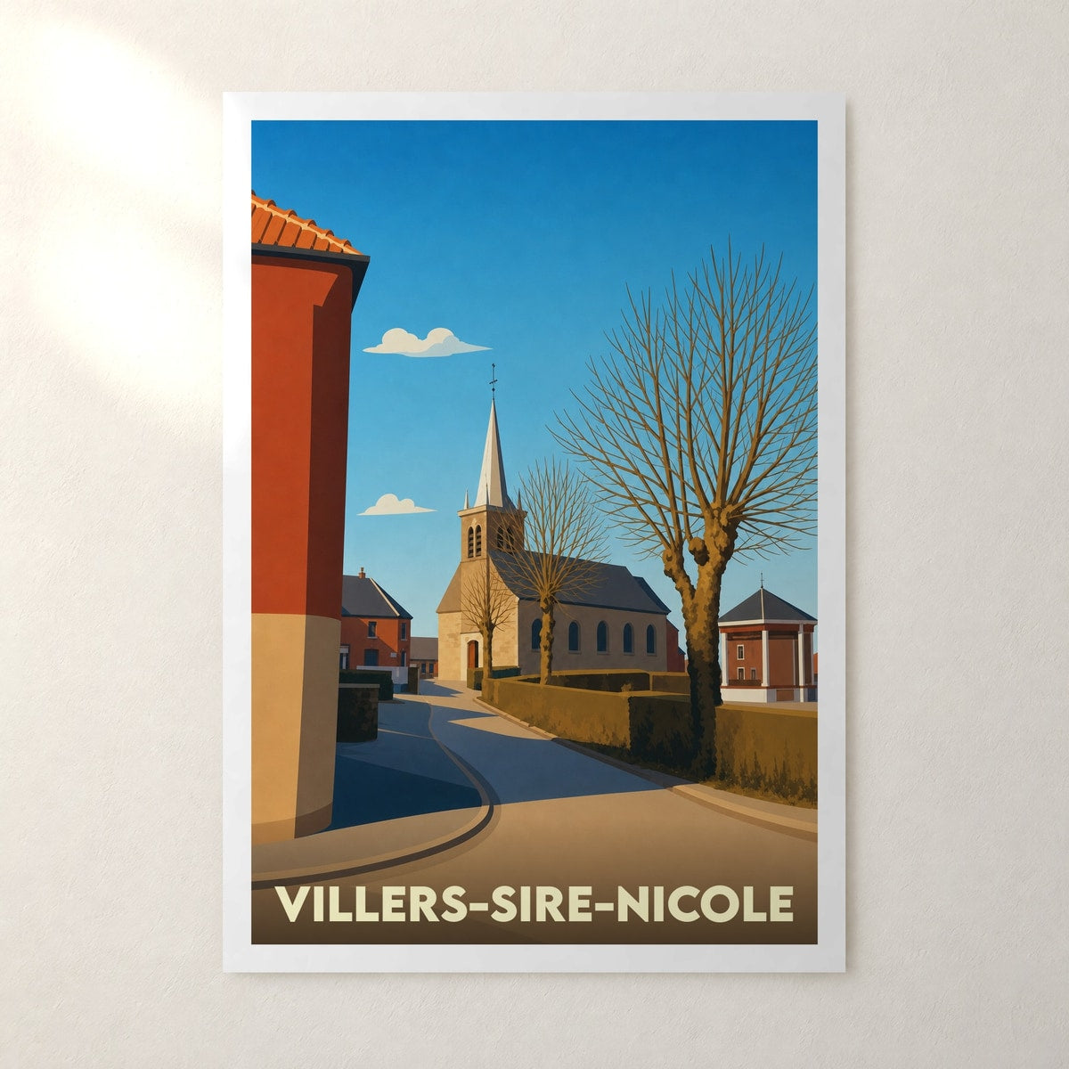 Affiche Villers-Sire-Nicole – sans cadre, accrochée au mur