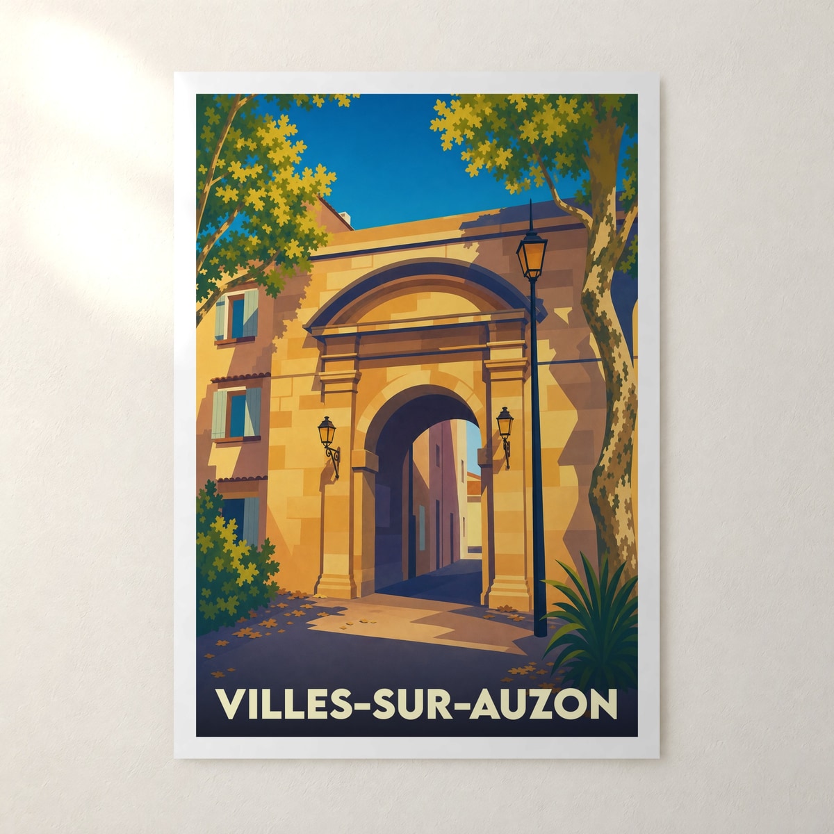 Affiche Villes-sur-Auzon – sans cadre, accrochée au mur