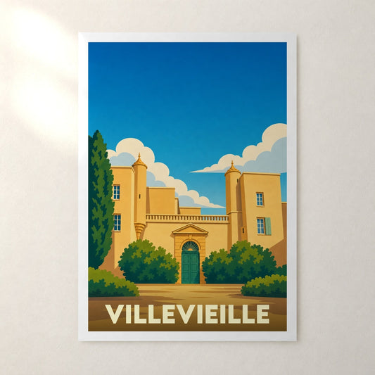 Affiche Villevieille – sans cadre, accrochée au mur