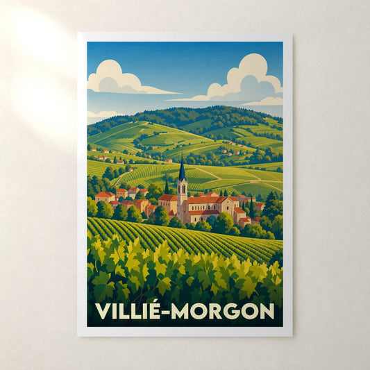 Affiche Villié-Morgon – sans cadre, accrochée au mur