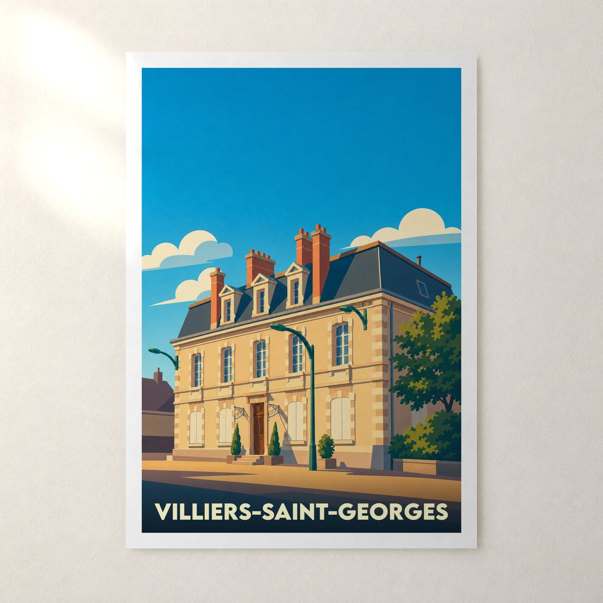 Affiche Villiers-Saint-Georges – sans cadre, accrochée au mur