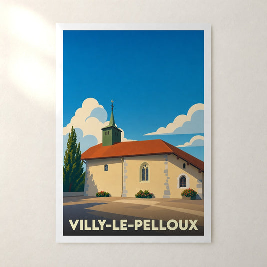 Affiche Villy-le-Pelloux – sans cadre, accrochée au mur