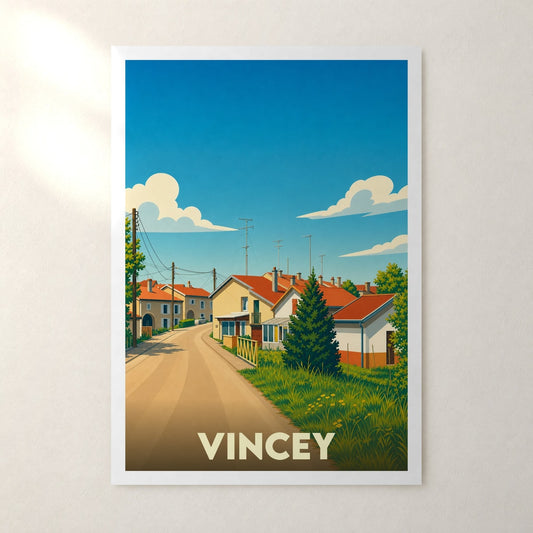 Affiche Vincey – sans cadre, accrochée au mur