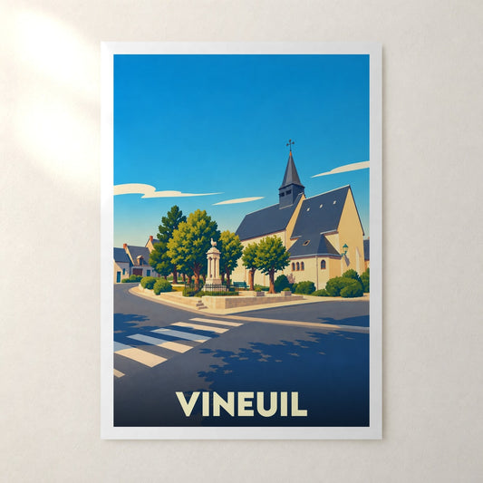 Affiche Vineuil (Indre) – sans cadre, accrochée au mur
