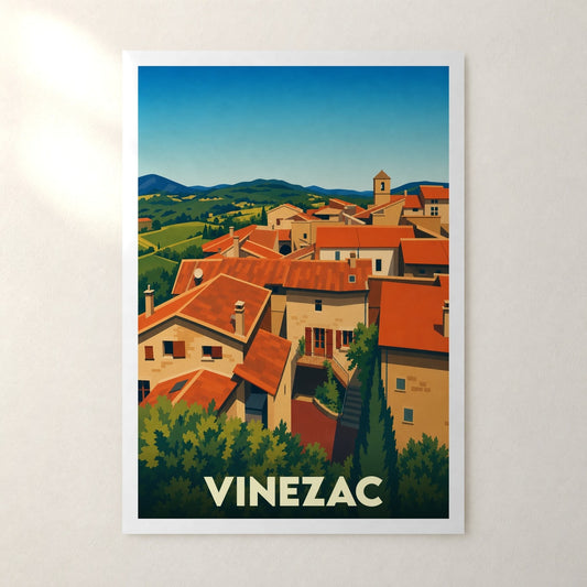 Affiche Vinezac – sans cadre, accrochée au mur