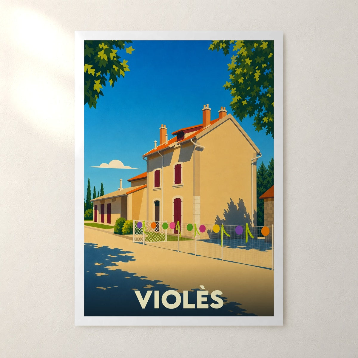 Affiche Violès – sans cadre, accrochée au mur