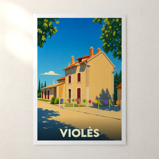 Affiche Violès – sans cadre, accrochée au mur