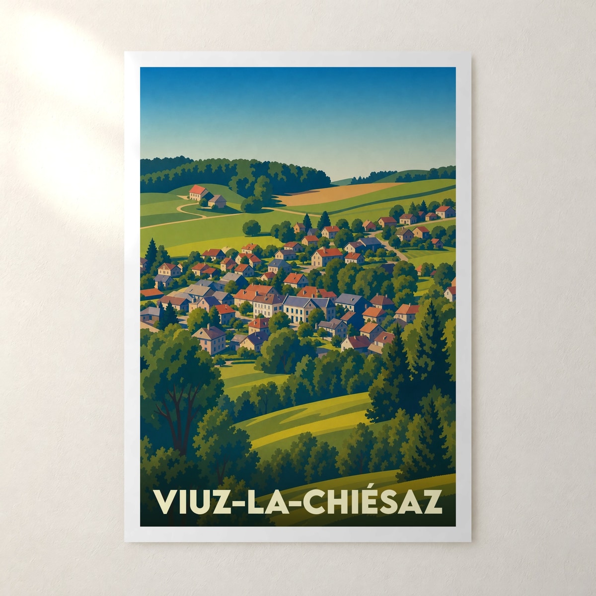 Affiche Viuz-la-Chiésaz – sans cadre, accrochée au mur