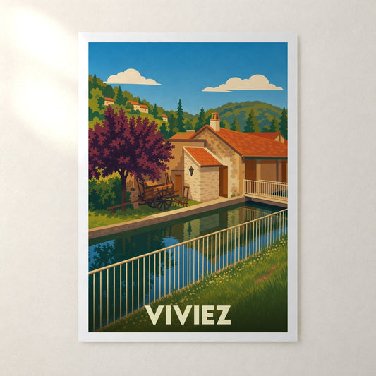 Affiche Viviez – sans cadre, accrochée au mur