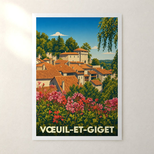 Affiche Vœuil-et-Giget – sans cadre, accrochée au mur