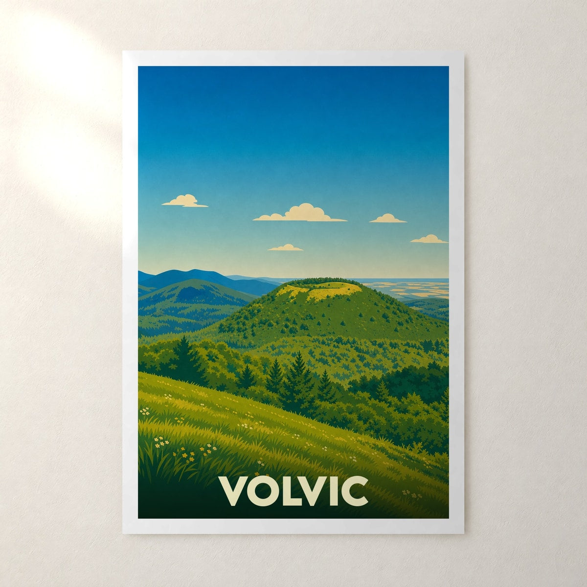 Affiche Volvic – sans cadre, accrochée au mur
