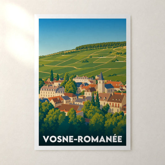 Affiche Vosne-Romanée – sans cadre, accrochée au mur