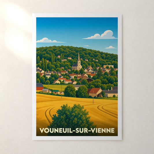 Affiche Vouneuil-sur-Vienne – sans cadre, accrochée au mur
