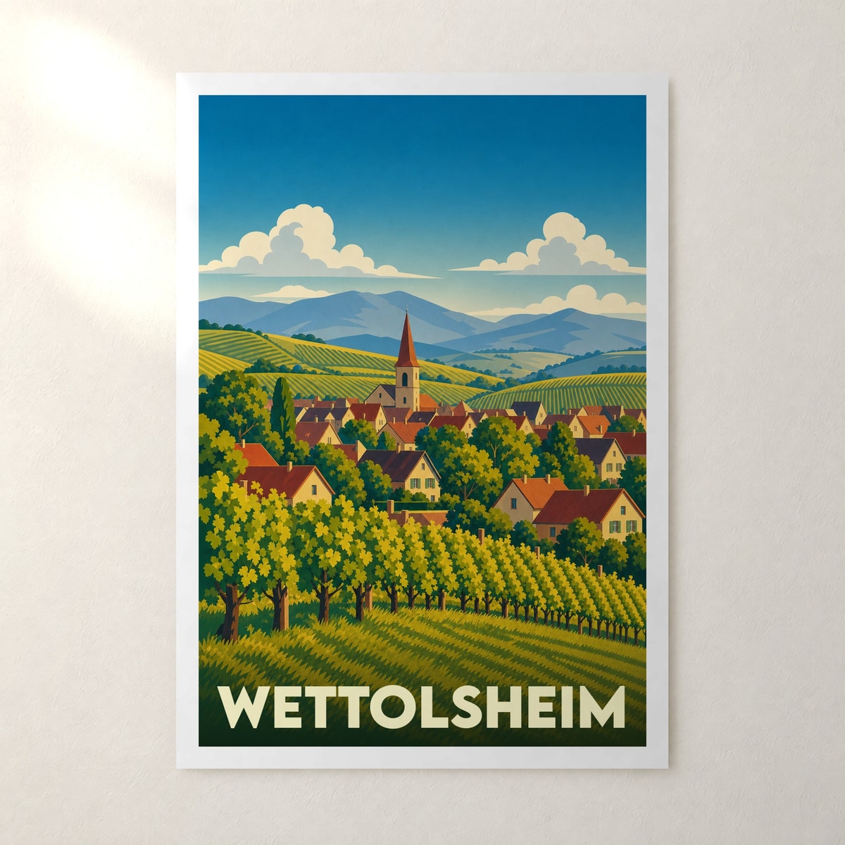 Affiche Wettolsheim – sans cadre, accrochée au mur
