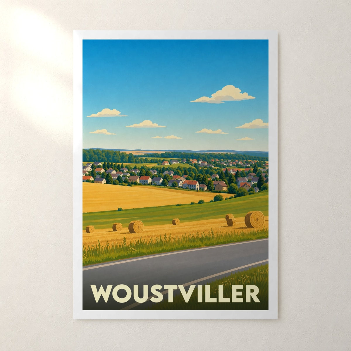 Affiche Woustviller – sans cadre, accrochée au mur
