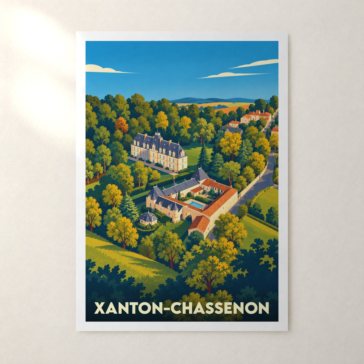 Affiche Xanton-Chassenon – sans cadre, accrochée au mur