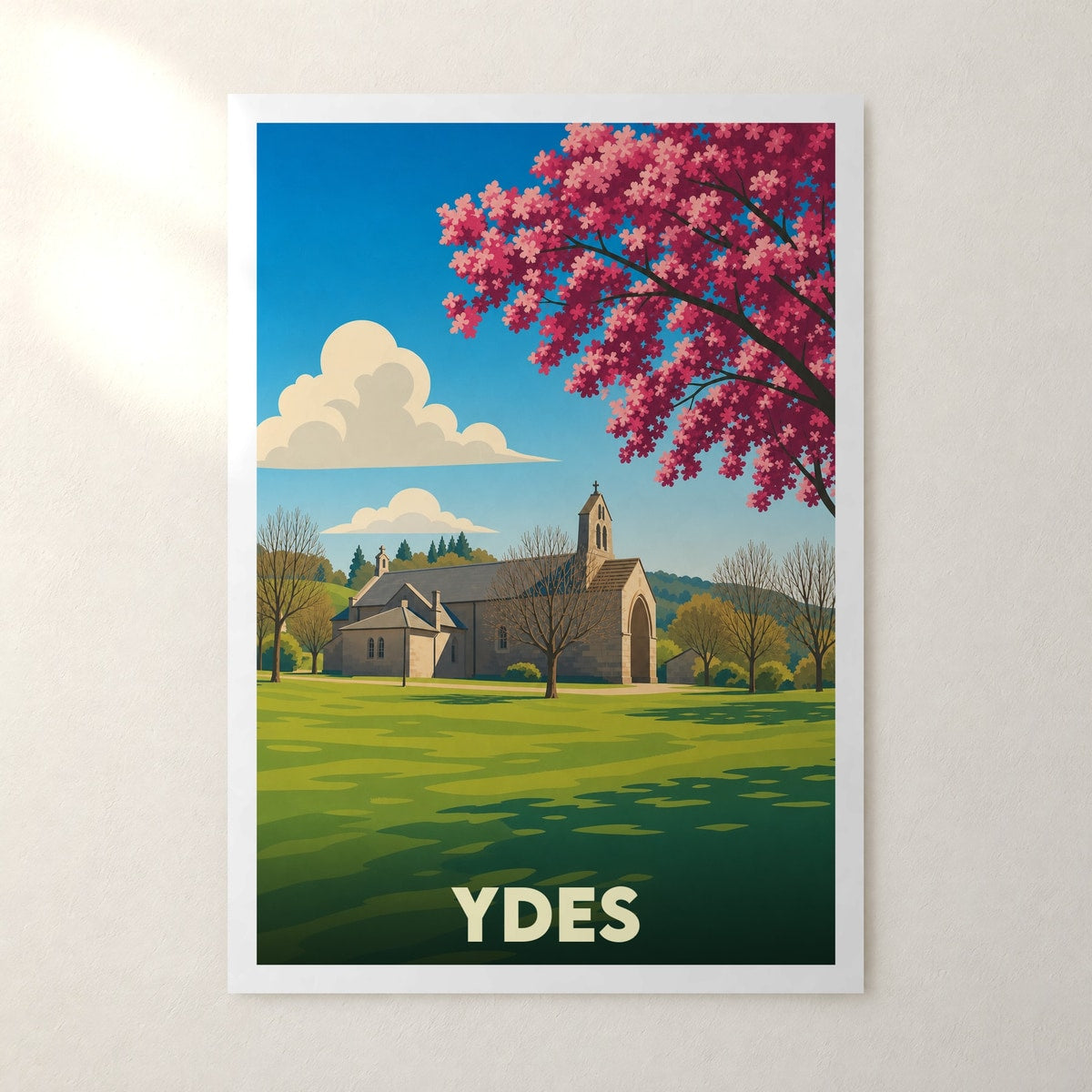 Affiche Ydes – sans cadre, accrochée au mur