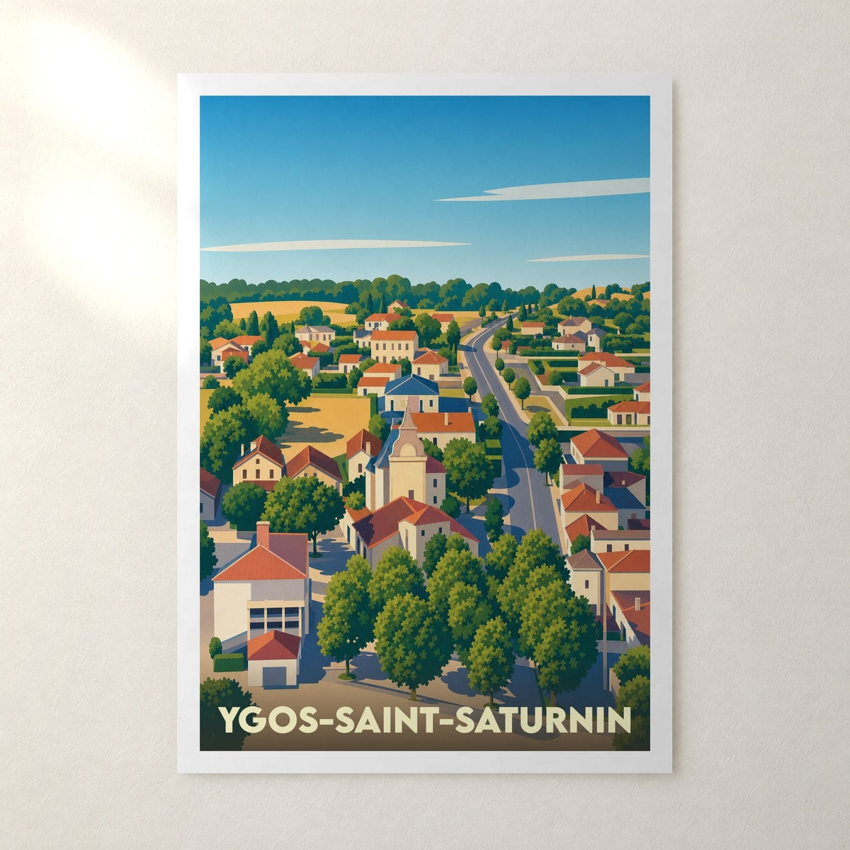 Affiche Ygos-Saint-Saturnin – sans cadre, accrochée au mur
