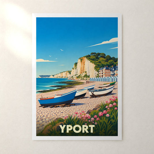 Affiche Yport – sans cadre, accrochée au mur