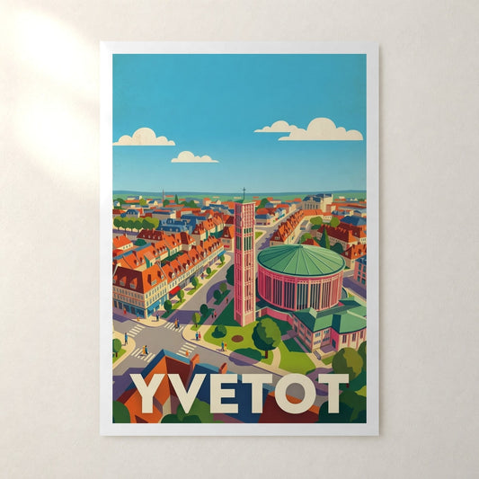 Affiche Yvetot – sans cadre, accrochée au mur
