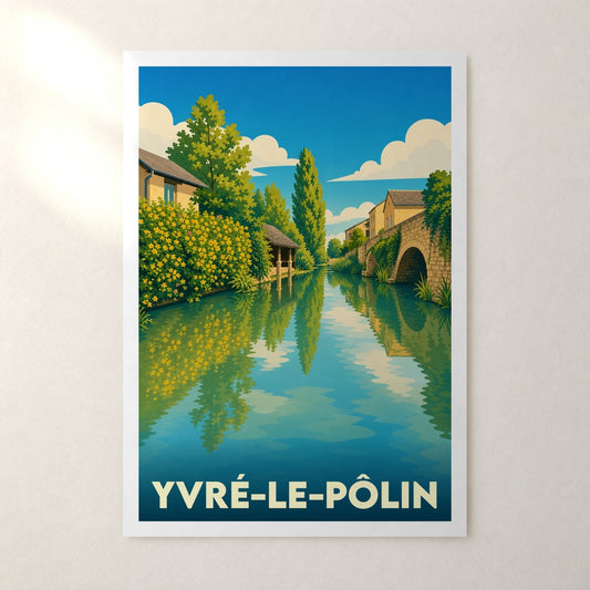 Affiche Yvré-le-Pôlin – sans cadre, accrochée au mur