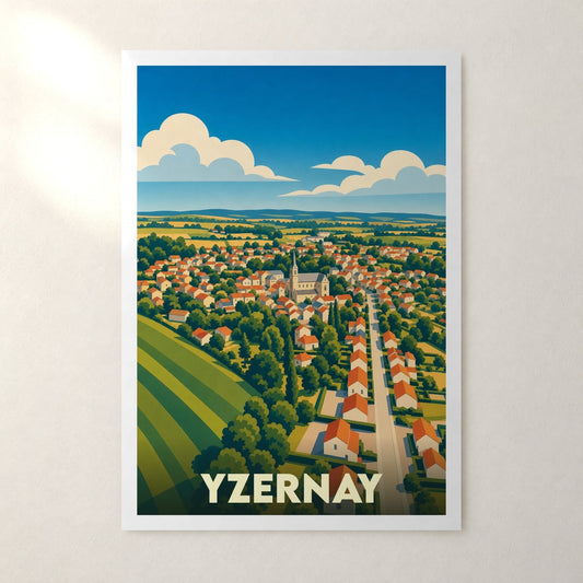 Affiche Yzernay – sans cadre, accrochée au mur