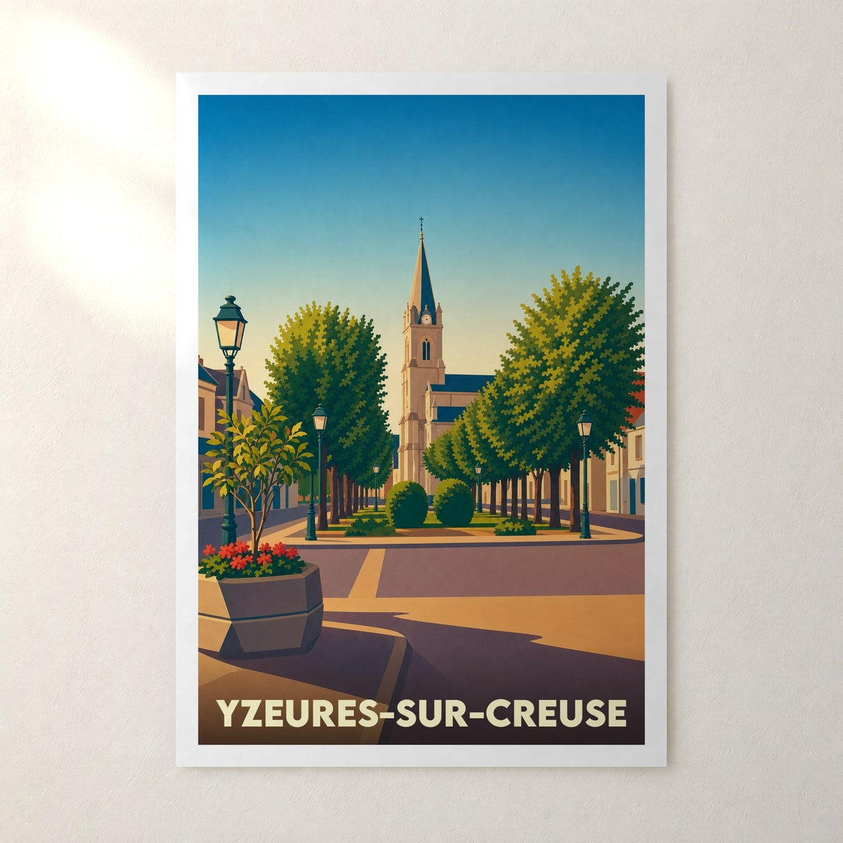 Affiche Yzeures-sur-Creuse – sans cadre, accrochée au mur