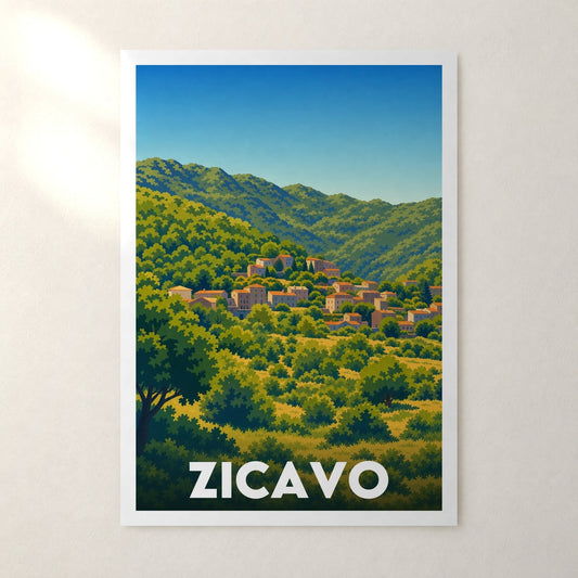 Affiche Zicavo – sans cadre, accrochée au mur