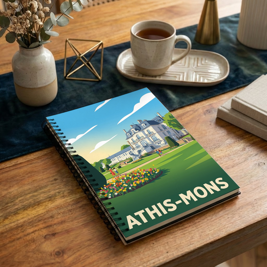 Carnet souvenir de la ville d'Athis-Mons avec une illustration stylisée.