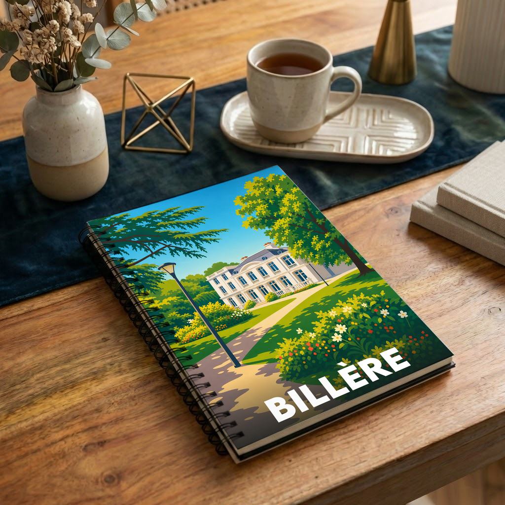 Carnet souvenir de la ville de Billère avec une illustration stylisée.