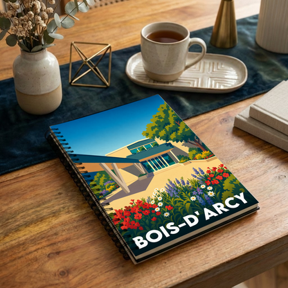 Carnet souvenir de la ville de Bois-d'Arcy avec une illustration stylisée.