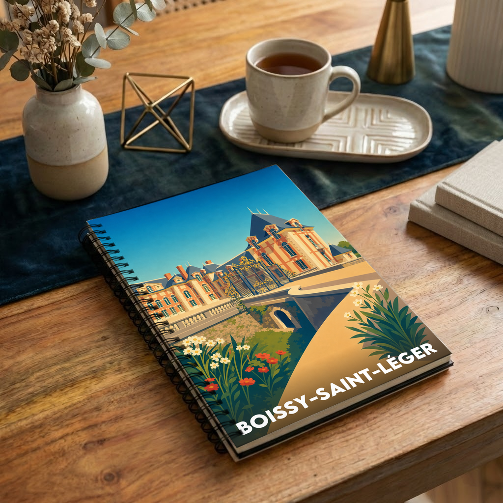 Carnet souvenir de la ville de Boissy-Saint-Léger avec une illustration stylisée.