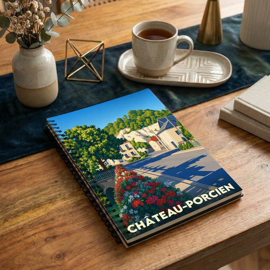 Carnet souvenir de la ville de Château-Porcien avec une illustration stylisée.