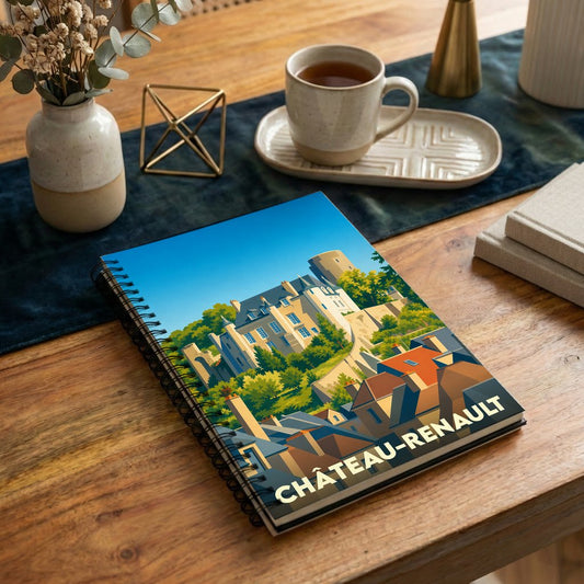 Carnet souvenir de la ville de Château-Renault avec une illustration stylisée.