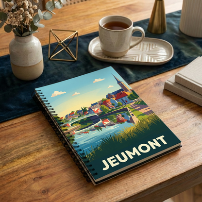 Carnet souvenir de la ville de Jeumont avec une illustration stylisée.