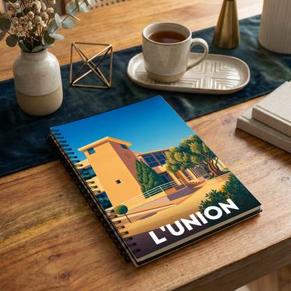 Carnet souvenir de la ville de L’Union avec une illustration stylisée.
