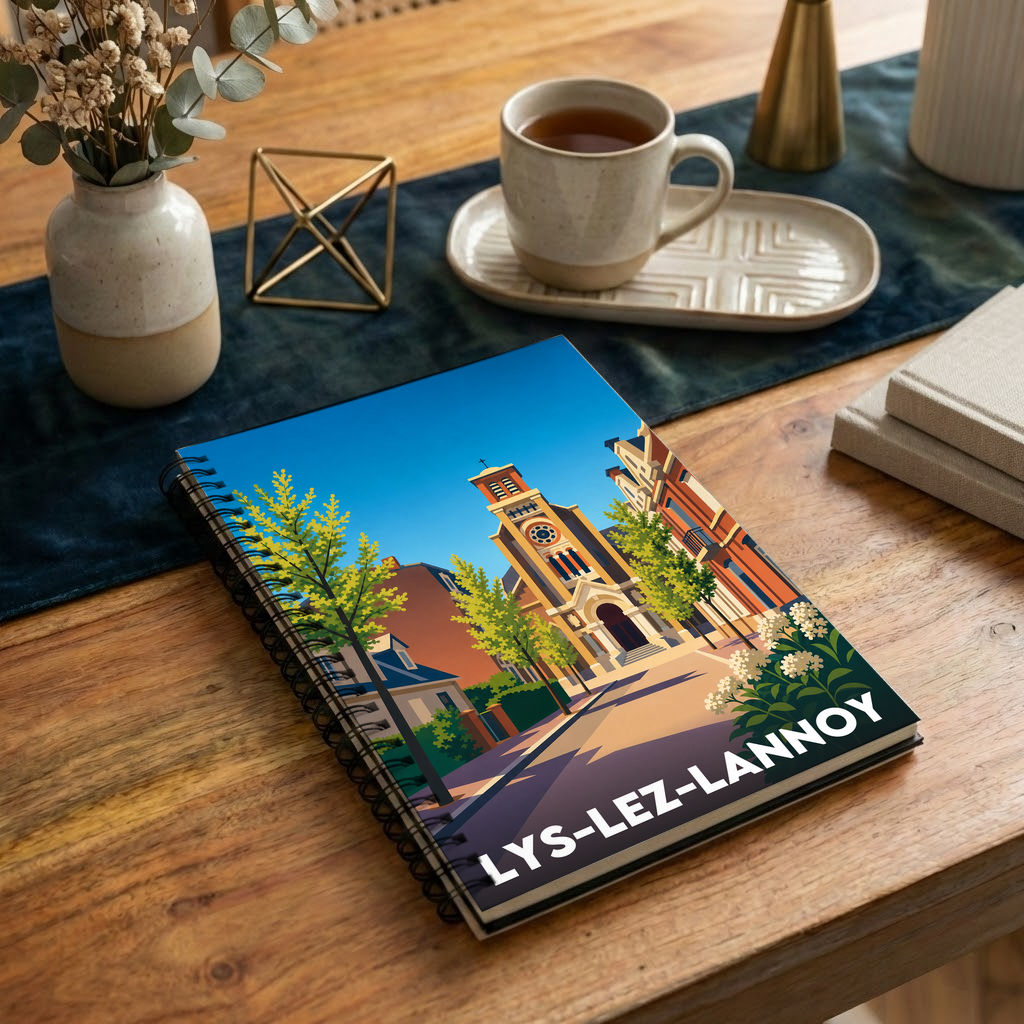 Carnet souvenir de la ville de Lys-lez-Lannoy avec une illustration stylisée.