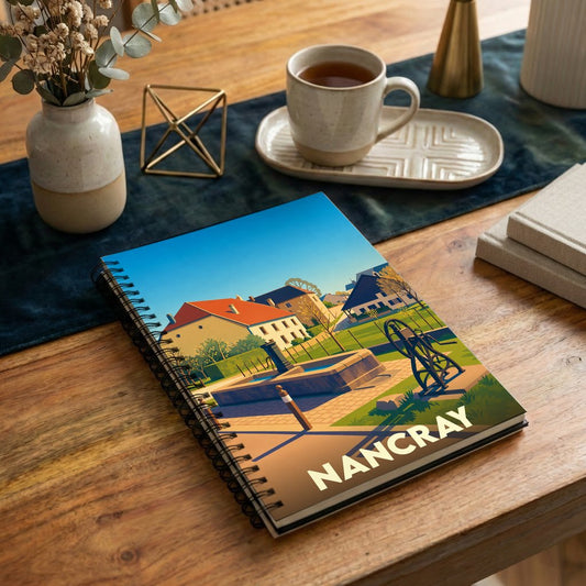 Carnet souvenir de la ville de Nancray avec une illustration stylisée.
