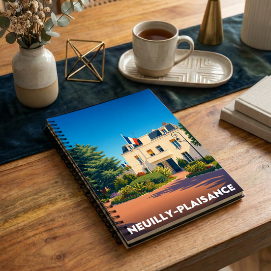 Carnet souvenir de la ville de Neuilly-Plaisance avec une illustration stylisée.