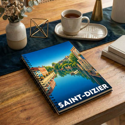 Carnet souvenir de la ville de Saint-Dizier avec une illustration stylisée.