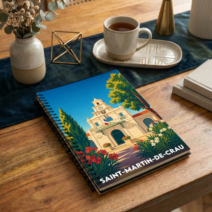 Carnet souvenir de la ville de Saint-Martin-de-Crau avec une illustration stylisée.