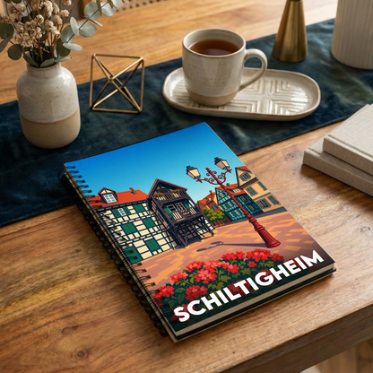 Carnet souvenir de la ville de Schiltigheim avec une illustration stylisée.