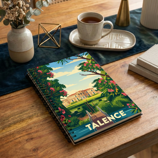 Carnet souvenir de la ville de Talence avec une illustration stylisée.