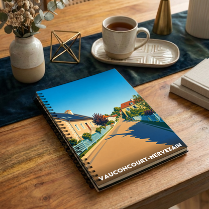 Carnet souvenir de la ville de Vauconcourt-Nervezain avec une illustration stylisée.