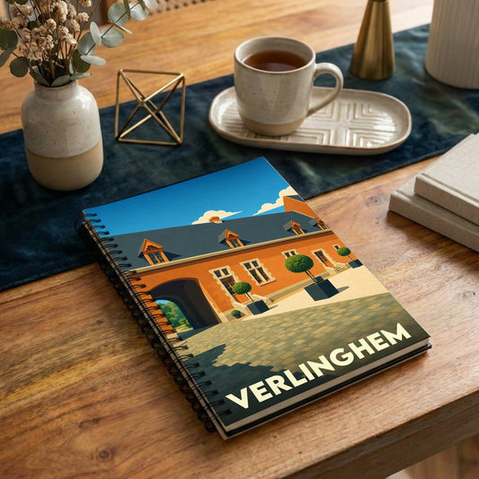 Carnet souvenir de la ville de Verlinghem avec une illustration stylisée.