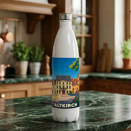 Gourde souvenir de la ville d'Altkirch avec une illustration stylisée.